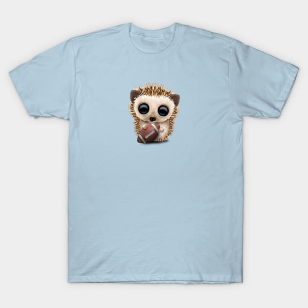 Baby Hedgehog Playing With Football T-Shirt by jeffbartels